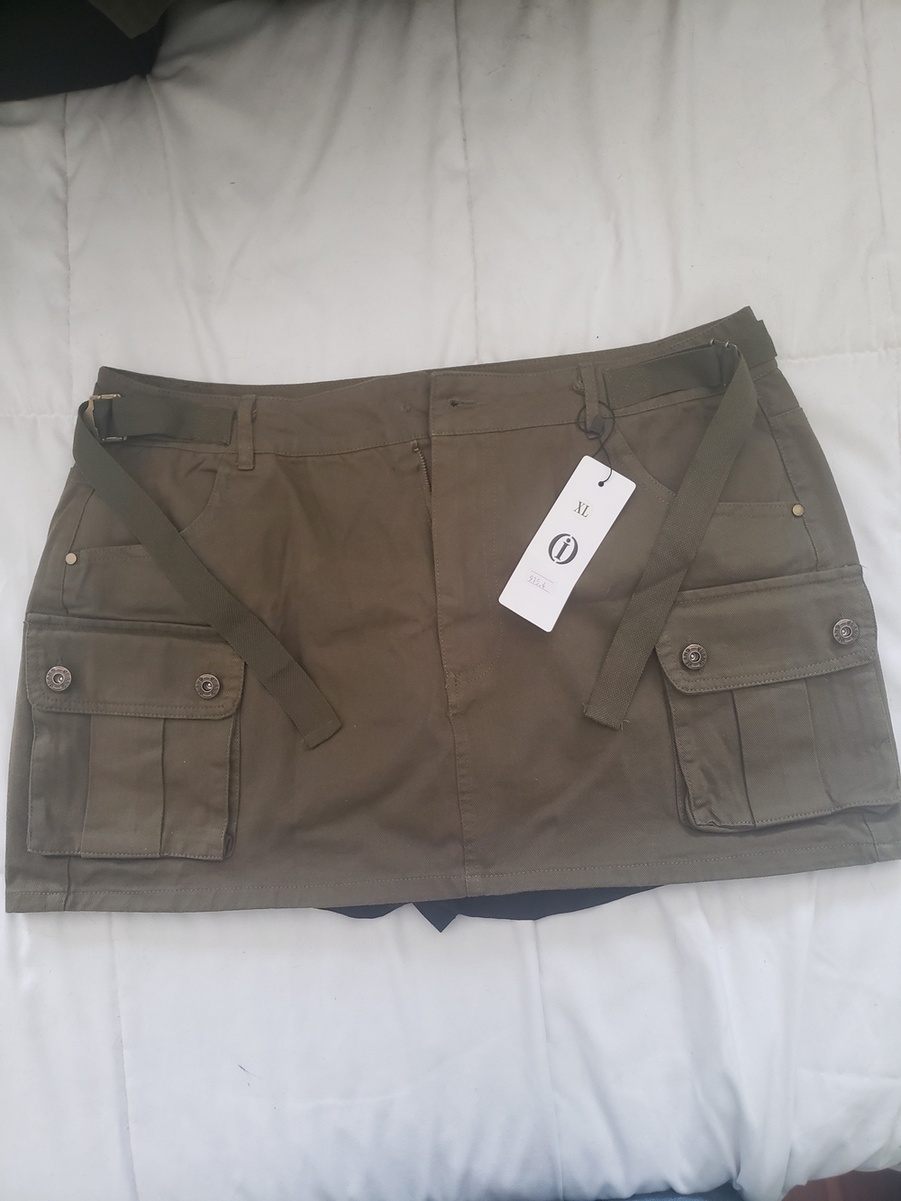 Army Green Cargo Skort